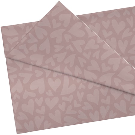 Teacher Created Resources Light Mauve Hearts Creative Class Fabric, 48'' x 3 Yards 77432